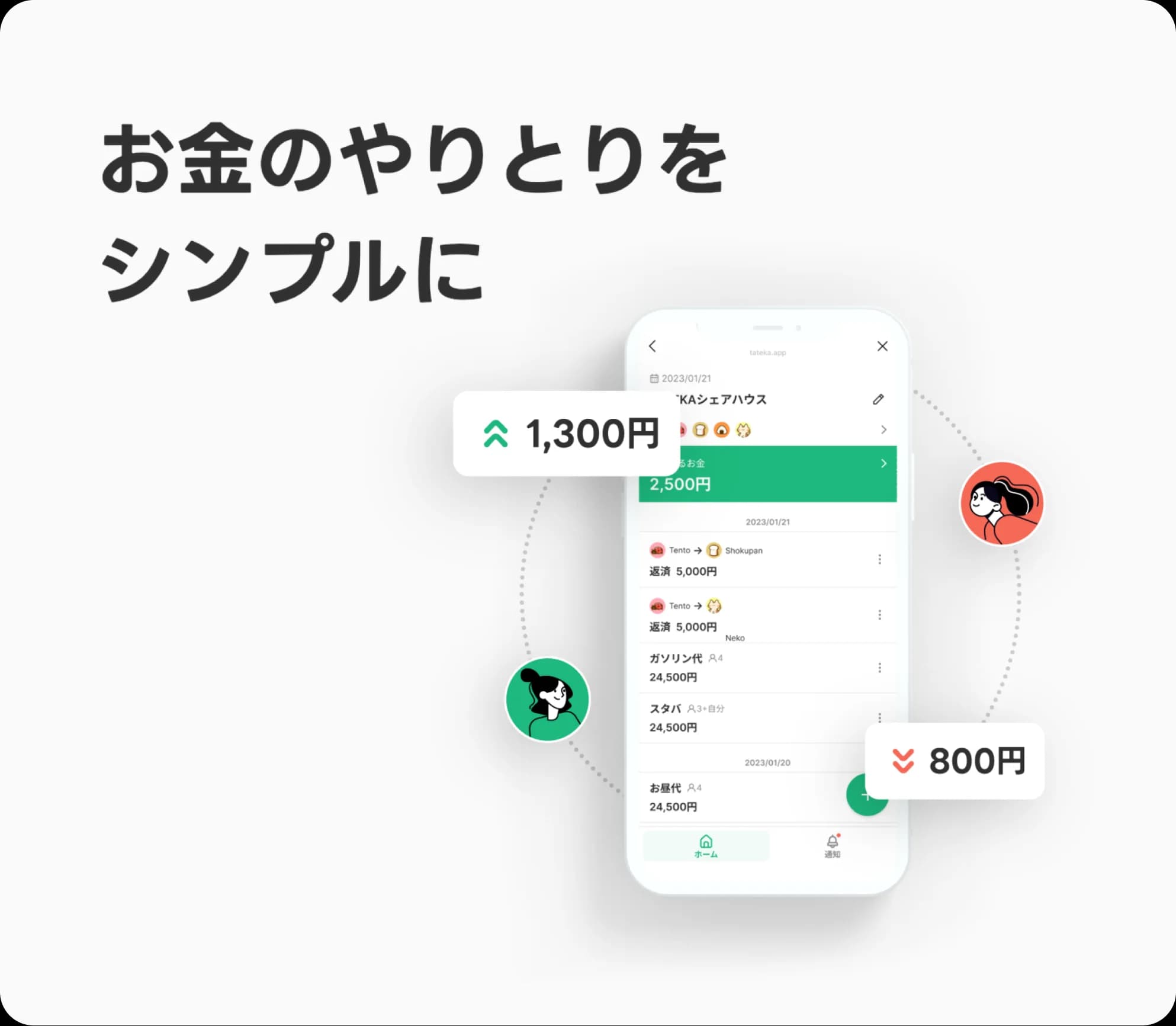LINEだけで割り勘・立て替え精算ができるサービスの紹介画像